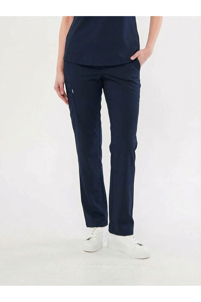 Class Üniforma Navy Blue Nova Scrub - Flexible Lycra Women's Pants, Nurse and Doctor Jersey