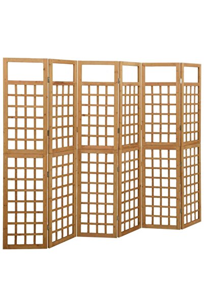 vidaxl فاصل غرفة من 6 ألواح/تعريشة من خشب التنوب الصلب 242.5 × 180 سم