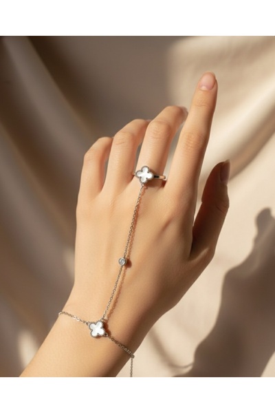 stainless steell White Stone Motif Steel Shahmeran - Transparent with Chain