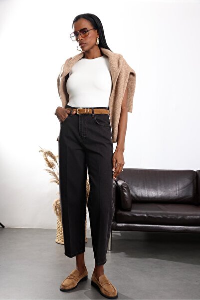 5in1Canpolat Acı Kahve High Waist Baggy Jeans Rm3004