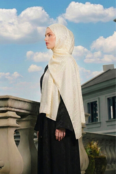 MOISCARF Perla Premium Jacquard Shawl Off White