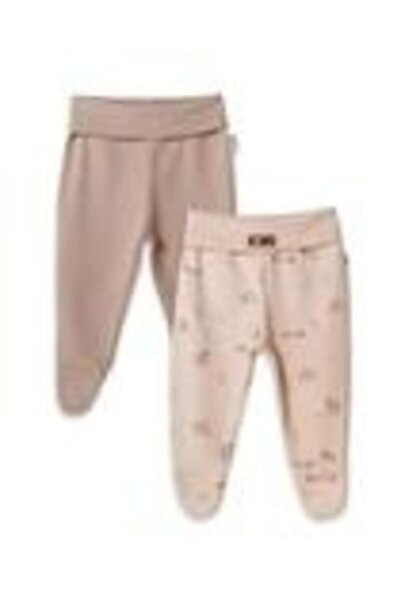 BabyCosy Organic Wear بنطلون أطفال مكون من قطعتين مع حذاء مصنوع من القطن العض...