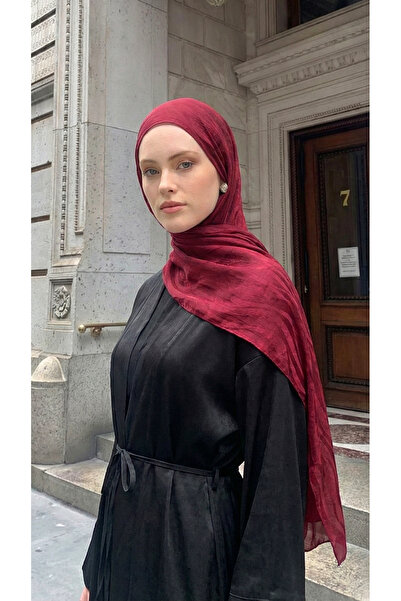 MOISCARF Sable Drift Premium Jakarlı Şal Parlak Bordo