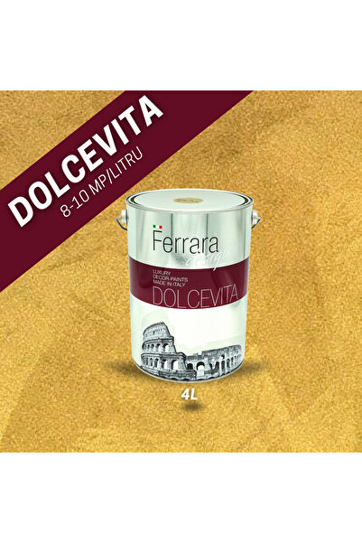 Ferrara Design Vopsea decorativa Dolcevita, Ferrara Design, culoare aurie, 4 L