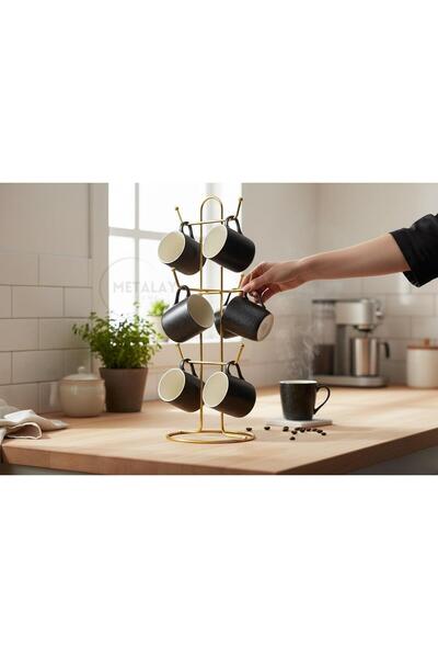 METALAY gold Kupa Fincan Askılığı