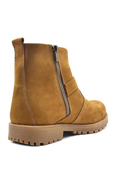 Rakerplus Детски унисекс ботуши Chiron от естествена кожа с цип в жълто