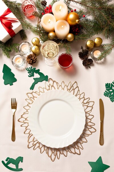 Artikel 15-Piece Green Felt Christmas Ornament, Christmas Tree, New Year, Mer...