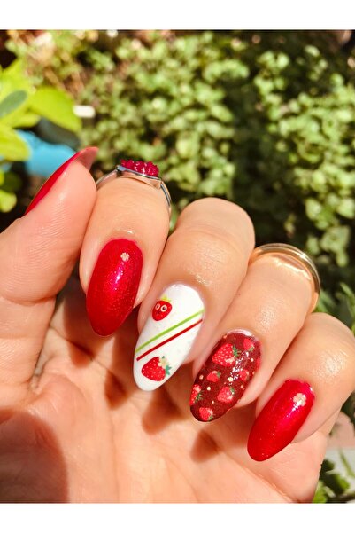 Artikel Mini Çilekler Tırnak Dövmesi, Tırnak Tattoo, Nail Art, Tırnak Sticker