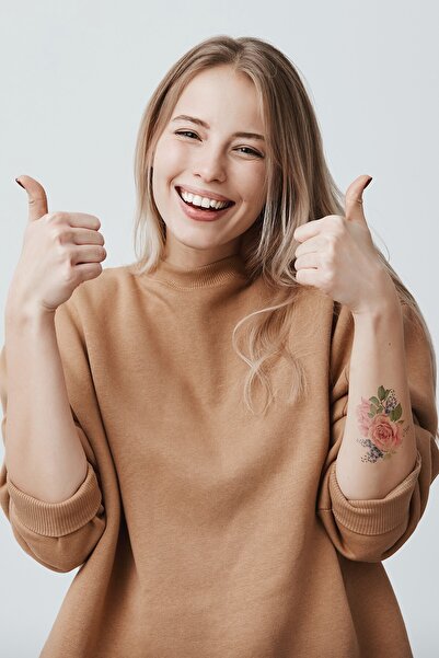 Artikel Gül Ve Kelebek Geçici Dövme