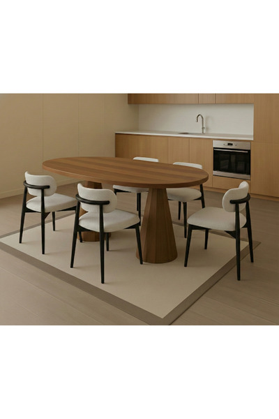 Çamlıbel 6 Kişilik Masa Sandalye Takımı Mutfak Masası Takımı Salon Masası Yem...