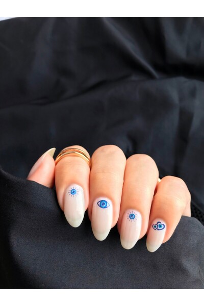 Artikel 2'Li Göz Tırnak -3 Dövmesi, Tırnak Tattoo,Nail Art ,Tırnak Sticker