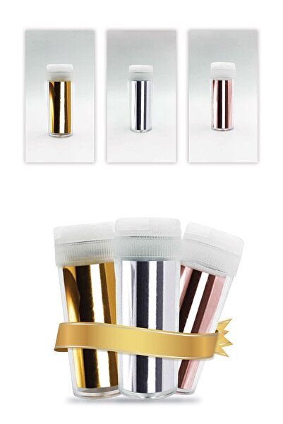 Artikel Gold,gümüş,rose Gold 3'lü Set,transfer Tırnak Dövmesi Art-578