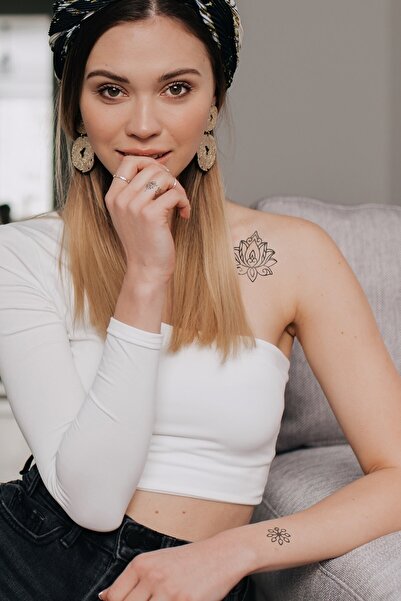 Artikel Lotus Geçici Dövme,geçici Tattoo ,vücut Dövme,kol Bilek Dövme,boyun D...