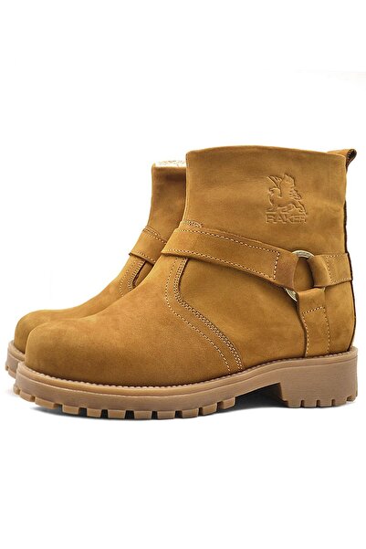 Rakerplus Детски унисекс ботуши Chiron от естествена кожа с цип в жълто