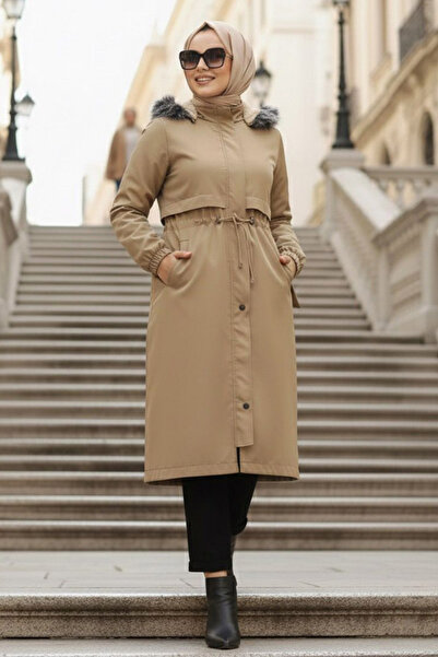 Neva Style Furry Mink Hijab Parka 60651V