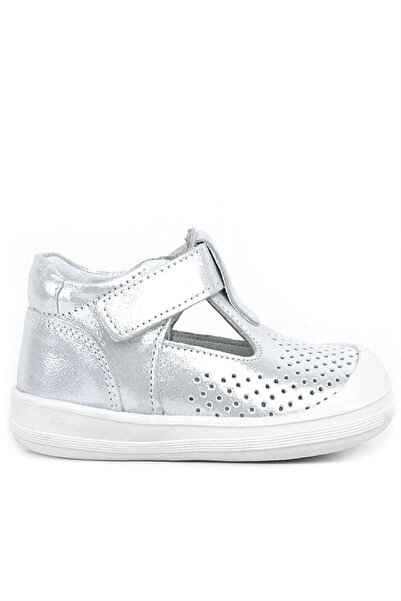 Rakerplus Shaun Genuine Leather White Glitter Velcro Anatomical Baby Sandals Shoes