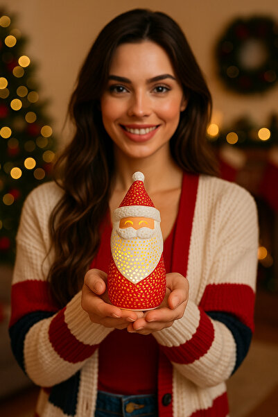 Root Made Noel Baba Dekoratif Tealight Mumluk Yeni Yıl Noel Hediyesi Kış Dekorasyon