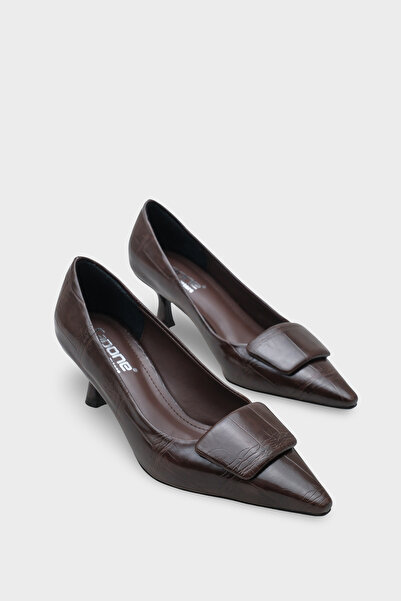 Capone Outfitters Γυναικεία καθημερινά κομψά παπούτσια με μεσαίο τακούνι με σχέδιο κροκόδειλου