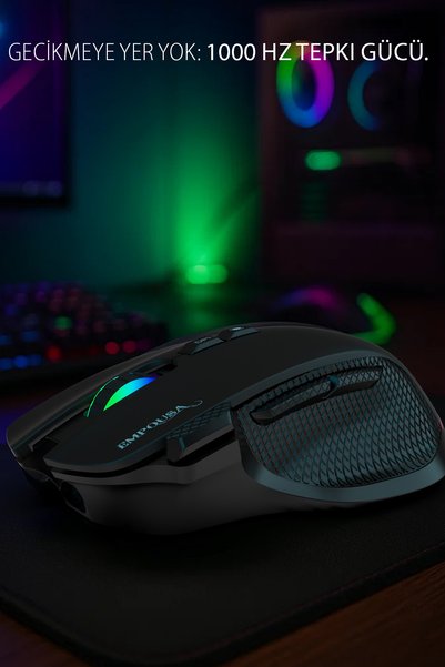 Inca IMG-GT22 Profesyonel Gaming Oyuncu Mouse | 8 Tuş RGB LED 7200 DPI Bluetooth 5.3 Kablosuz & Kablolu
