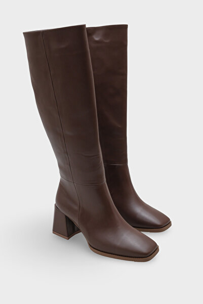 Capone Outfitters Merilyn Μακριές Γυναικείες Μπότες με Χοντρό Μεσαίο Τακούνι και Φερμουάρ