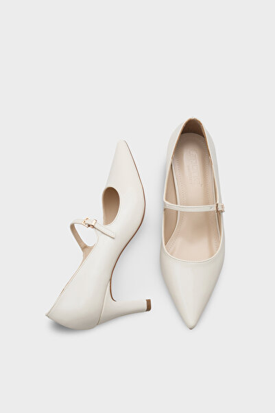 Capone Outfitters Melody Pointed Toe Mid-Heeled Patent Leather Look Women's Shoes