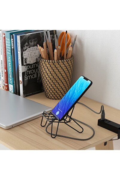 EliteEco IKEA Krubbet Black Sofa Shaped Steel Phone Tablet Stand Holder