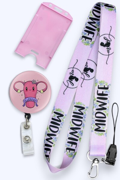 MİLLENEX Kadın Doğum Ebe Yaka Kartı Boyun Askı İpi 3 lü Set Boyun İpi Yoyo Di...