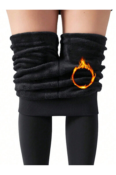 MİSTİRİK Ravena Model Külotlu Çorap Sıcak Tutan Kalın Çorap Inceltici Fit Içi Pelüşlü Tüylü Siyah Renk