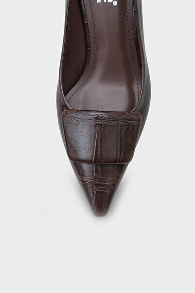 Capone Outfitters Γυναικεία καθημερινά κομψά παπούτσια με μεσαίο τακούνι με σχέδιο κροκόδειλου