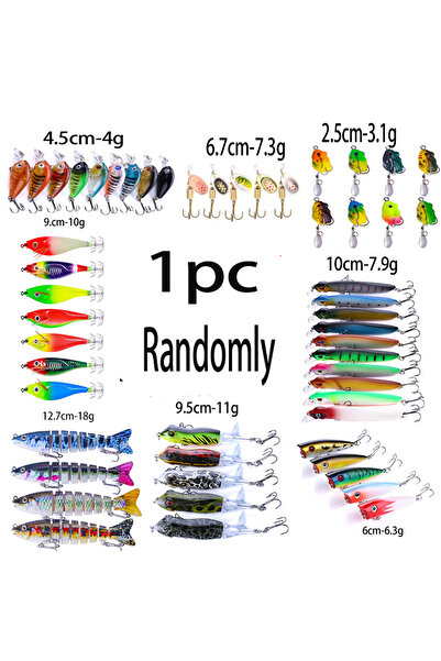 Choice B-1PC 1PC-40Pcs من طُعم صيد عشوائي Minnow Popper Crankbait قلم رصاص VI...