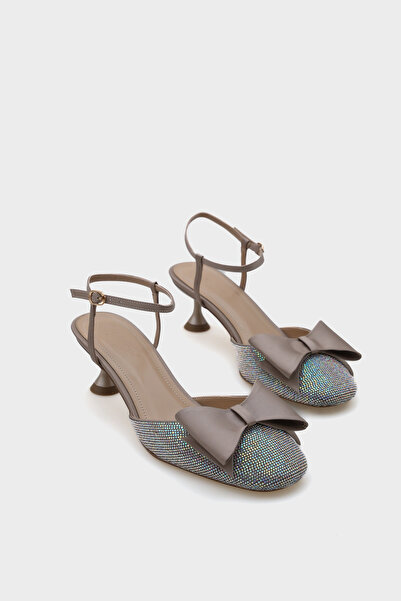 Capone Outfitters Stylové dámské boty Phoebe s tupou kamennou špičkou, saténový pásek ke kotníku na středním podpatku