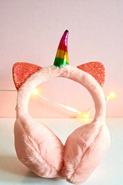 PETEK AKSESUAR Căști de iarnă cu protecție împotriva frigului pentru fete Unicorn, roz moale