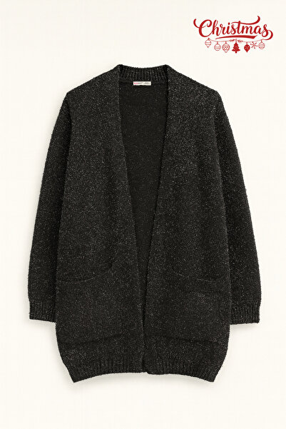 Mixray 6110 women's christmas edition glitter cardigan black