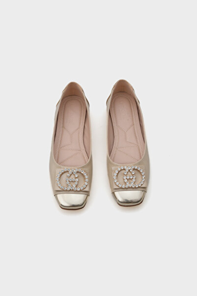 Capone Outfitters Dámské baleríny Adel s tupou špičkou a kamennou přezkou