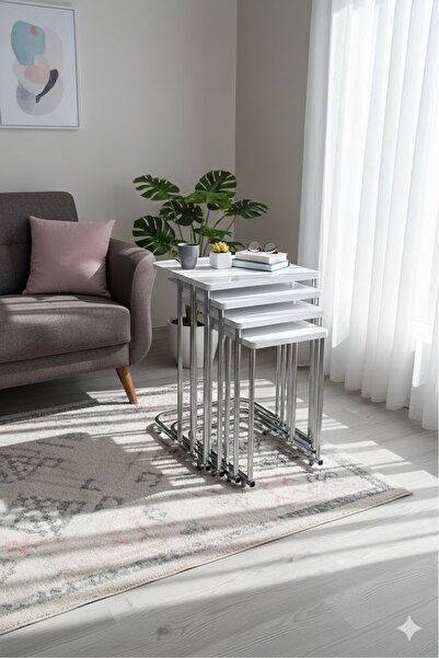 HOLLKA 4 LÜ DEMONTE METAL AYAK SEHPA MDF