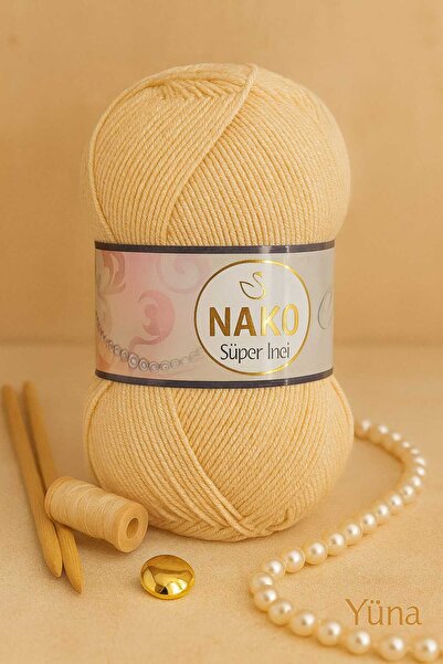 NAKO Süper İnci %25 Yün El Örgü İpi 219 Deve Tüyü Rengi
