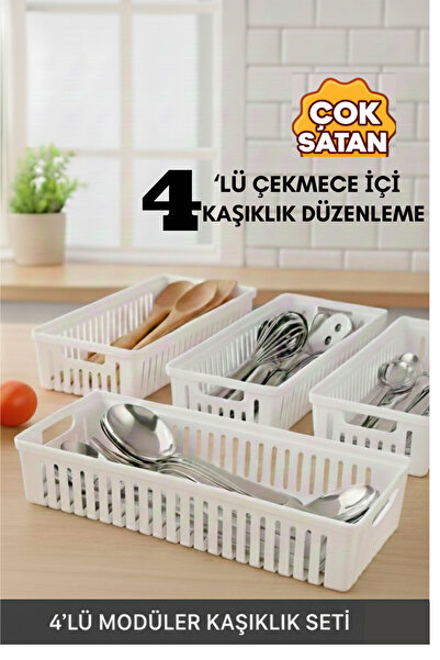 UFİX 4-Piece Modular Cutlery Set - Kitchen Organizer Drawer Organizer Knife H...