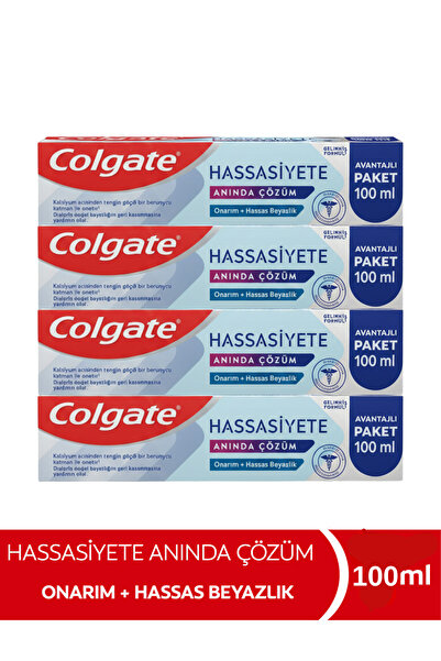 Colgate HASSASİYETE ANINDA ÇÖZÜM, ONARIM+HASSAS BEYAZLIK AVANTAJLI PAKET 100ML (4 ADET)