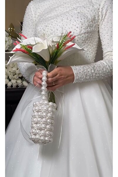 Miss Silindir Düğün Abiye Gelin Inci Çanta