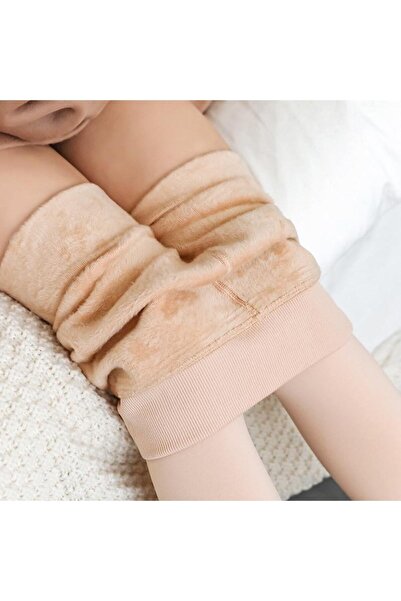 MİSTİRİK Ravena Model Thick Socks with Hubic Skin Color Fit Inside Plush Keeping Warm