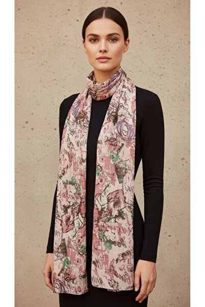 Gönülden Tasarım 120X35 см Двосторонній кольоровий трикотажний шифон Жіночий ...