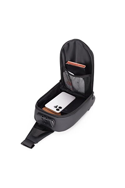 Generic Crossbody Anti-Theft Waterproof Backpack, Daily Chest Bag with USB Charger, Suitable for iPad 9.7 In