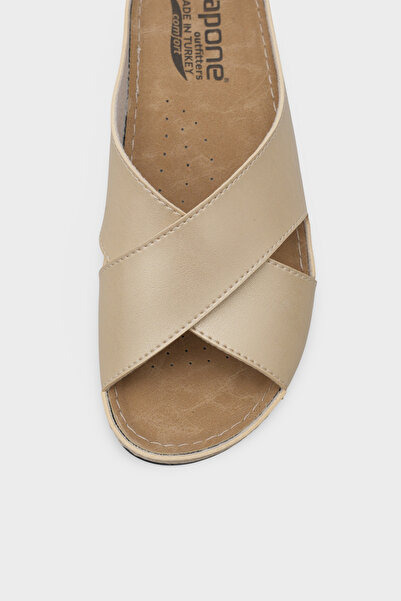 Capone Outfitters Έβενος 107001 Γυναικείες ανατομικές παντόφλες Comfort Cross Band