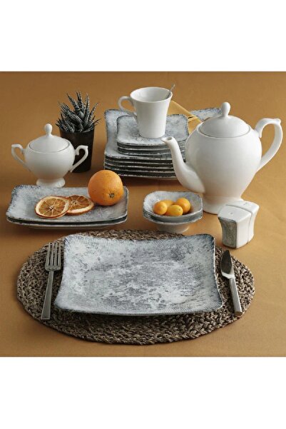 Güral Porselen Spinoza Reaktif 511 30 Parça Porselen Kahvaltı Takımı GBSSPN30...