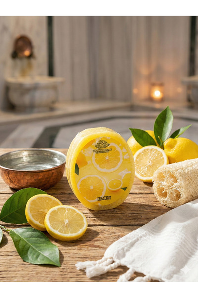 HAMAM HOUSE TURKISH HAMAM صابون إسفنجي طبيعي بخلاصة الليمون