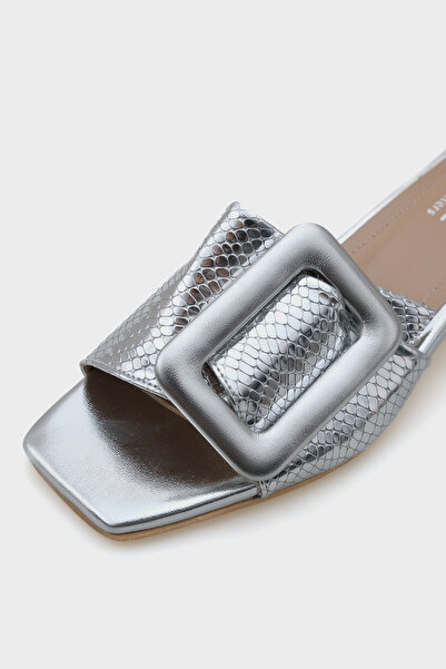 Capone Outfitters Malia Короткі підбори на підборах на пряжці з лакованої шкіри Croco жіночі капці