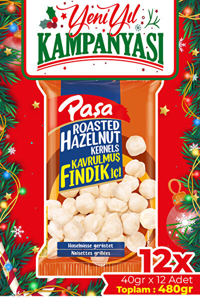 Paşa Kuruyemiş Kavrulmuş Fındık Içi 40 gr X 12 Adet (480 GR)