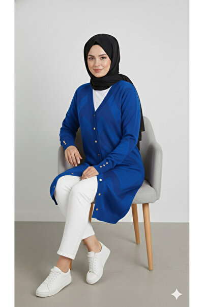 GLS GRUP V Yaka Baklava Desenli Mevsimlik Triko Hırka