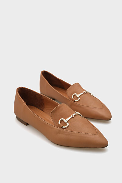 Capone Outfitters Γυναικείες μπαλαρίνες Bluby Γνήσιο Δερμάτινο Μυτερό Πόρπη