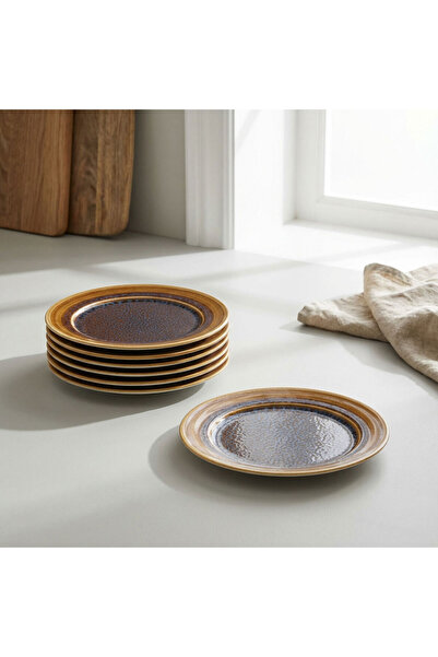 Güral Porselen Valeron 6 Pieces 27 cm Serving Plate Reactive Saura 137